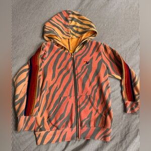 Aviator Nation Orange Zebra Stripe Hoodie (6)